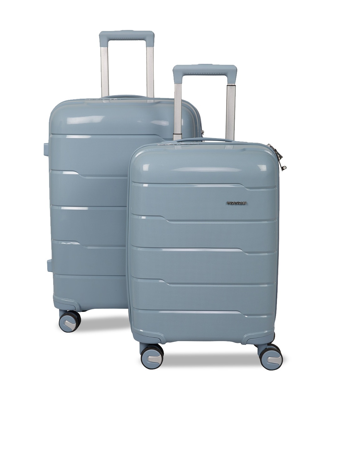 

Polo Class Set Of 2 Textured Hard-Sided Trolley Bags, Silver