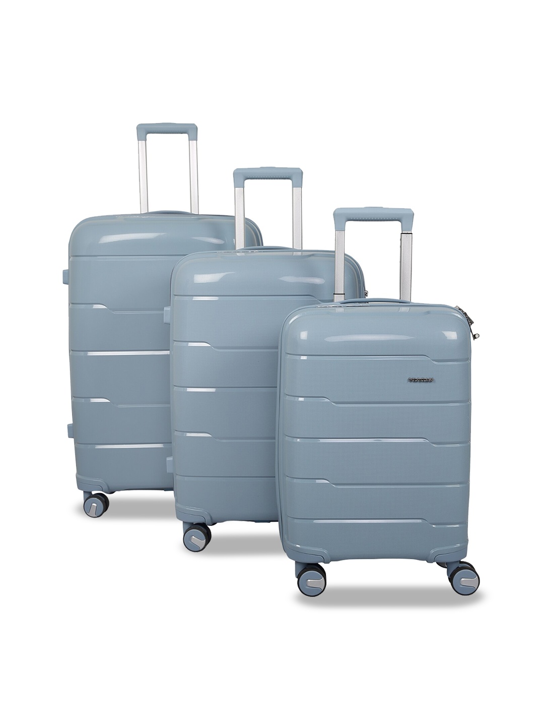 

Polo Class Set Of 3 Lightweight Hard Sided Trolley Bag, Silver