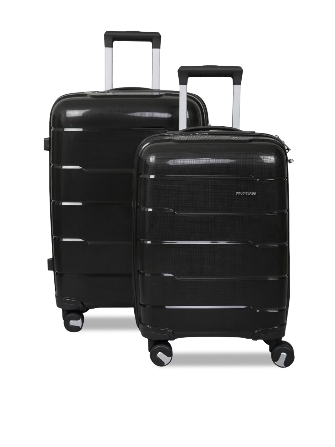 

Polo Class Set Of 2 Textured Hard Sided Trolley Suitcase, Black
