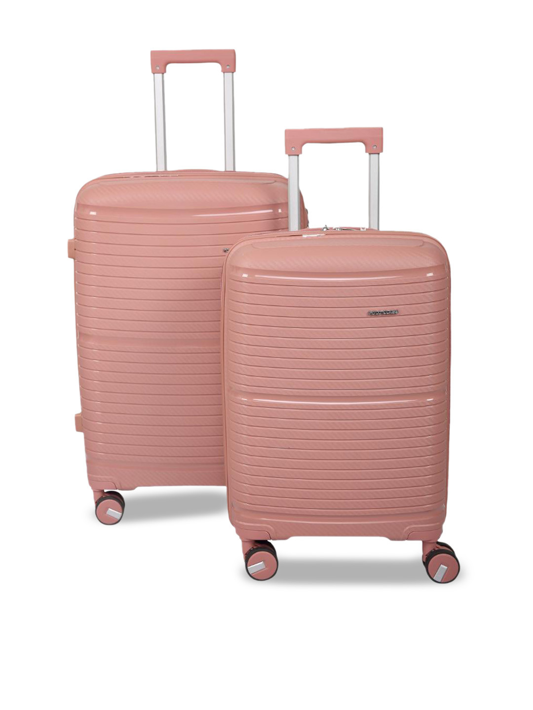 

Polo Class Set Of 2 Textured Hard-Sided Trolley Bags, Pink
