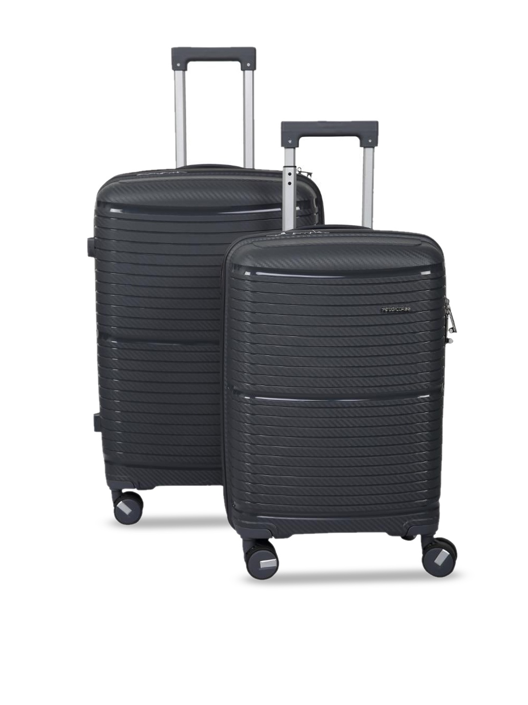 

Polo Class Set Of 2 Textured Hard-Sided Trolley Bags, Grey
