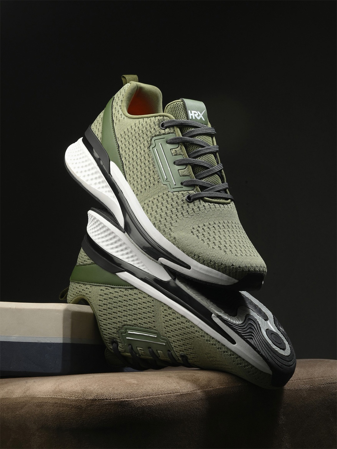 

HRX by Hrithik Roshan Men Green Mesh Running Shoes