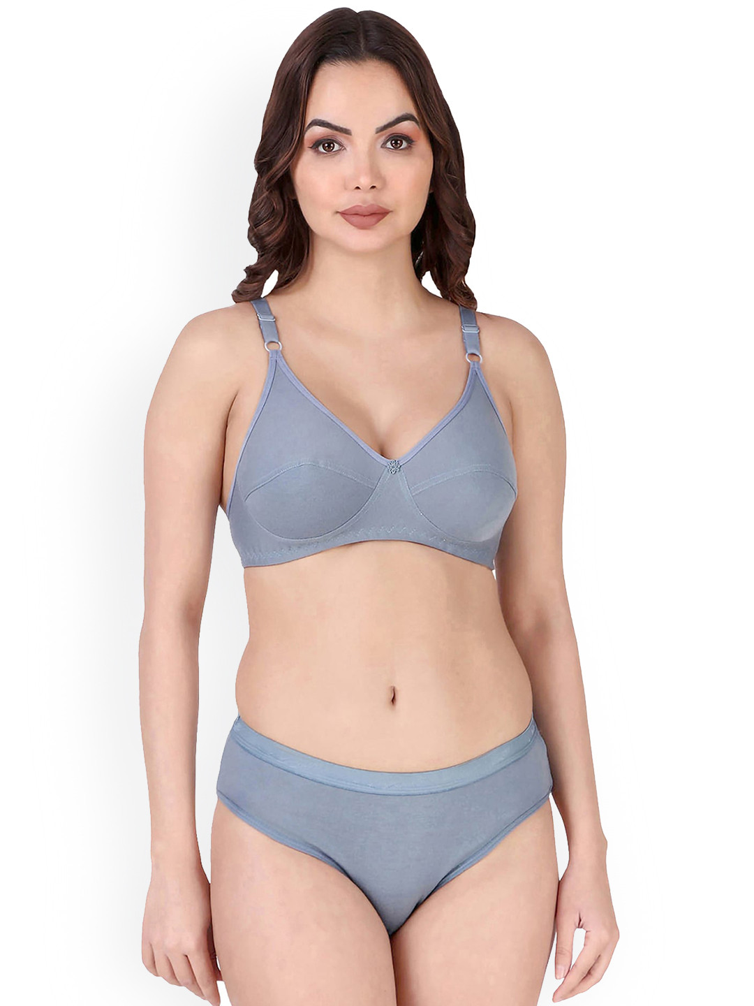 

In-Curve Non Padded Cotton Lingerie Set, Blue