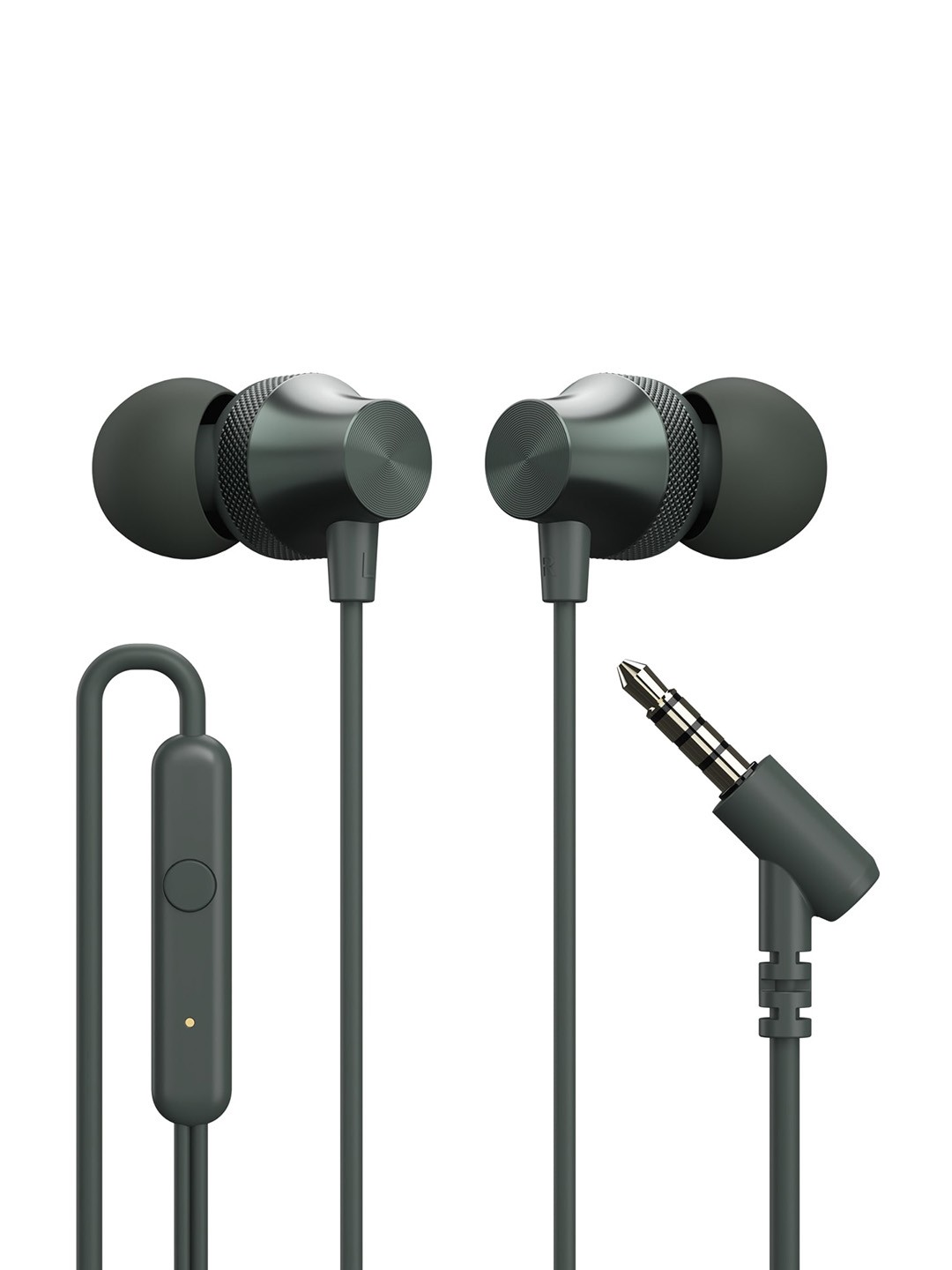 

Portronics Lightweight Skin Friendly Wired Earphone With Mic, Grey