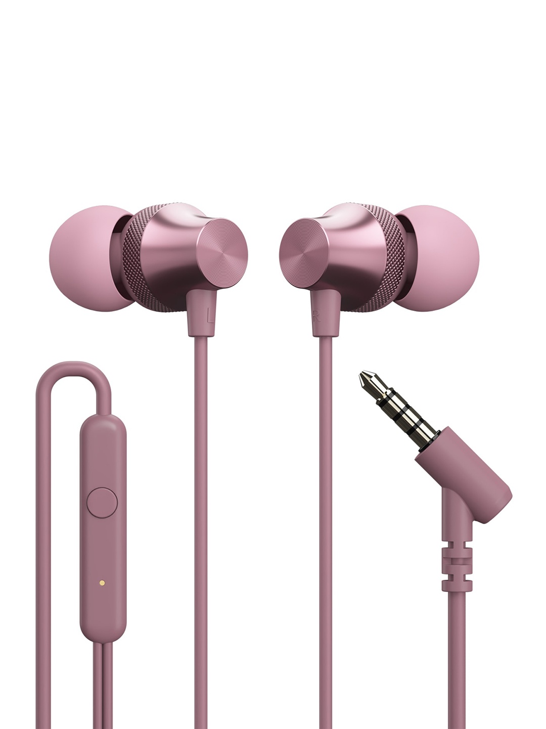 

Portronics Wired Earphone With Mic, Rose gold