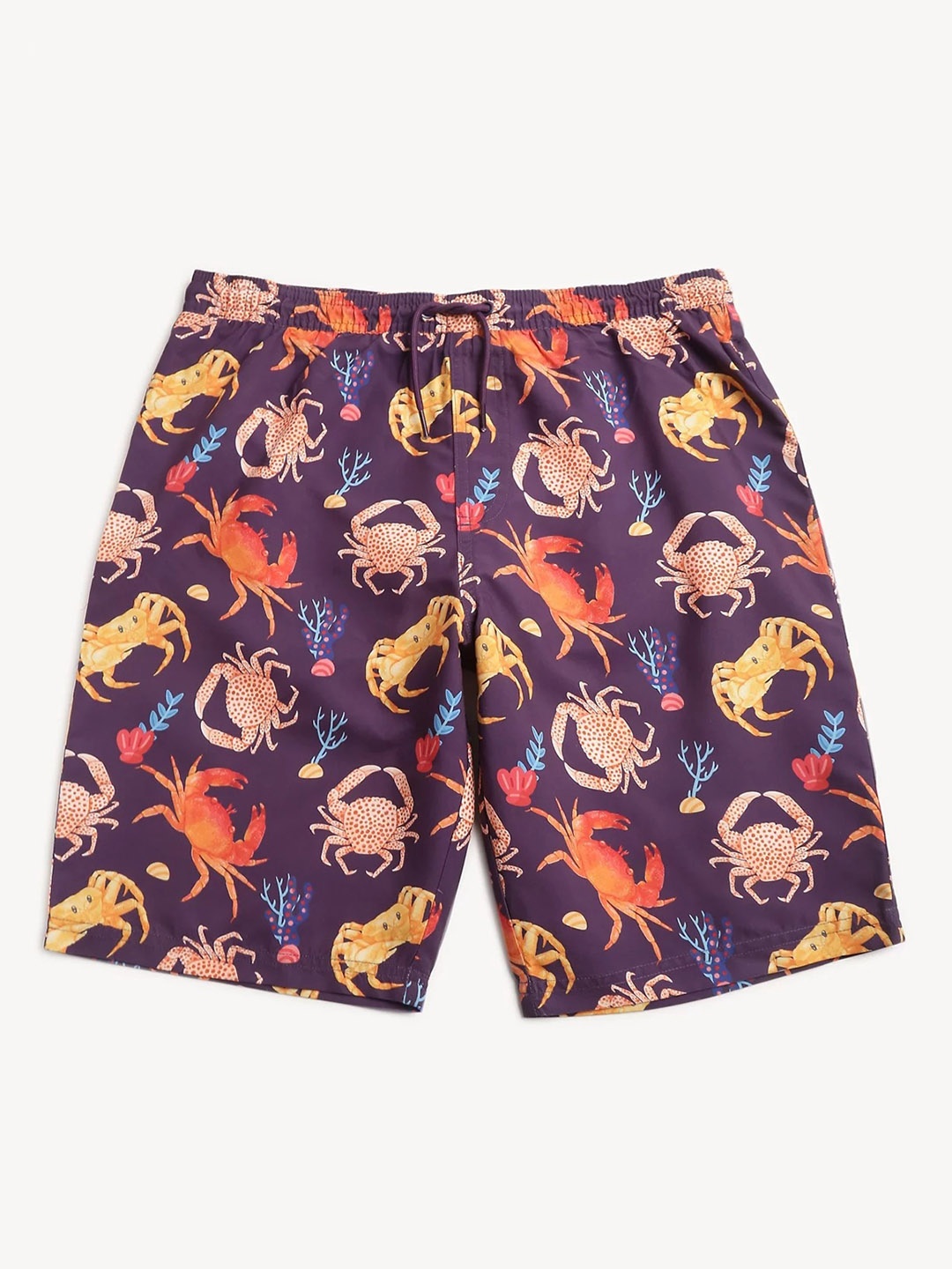 

Marks & Spencer Boys Conversational Printed Mid Rise Shorts, Purple