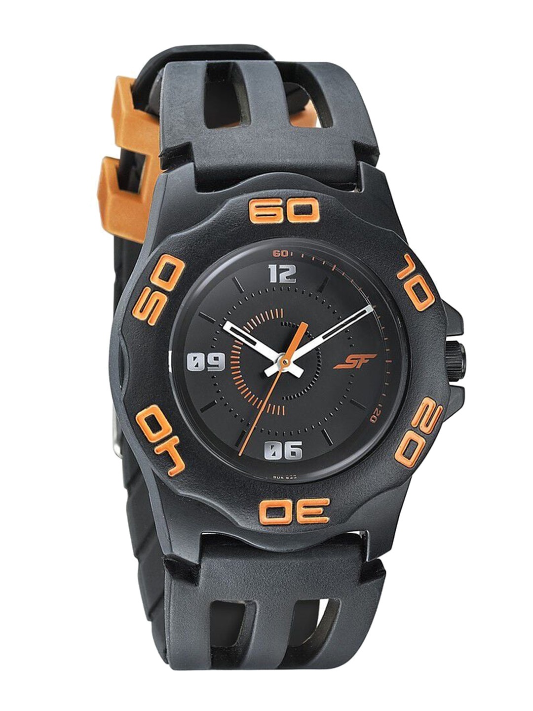 

Sonata Men Cut Work Straps Analogue Watch NP7929PP10W, Black