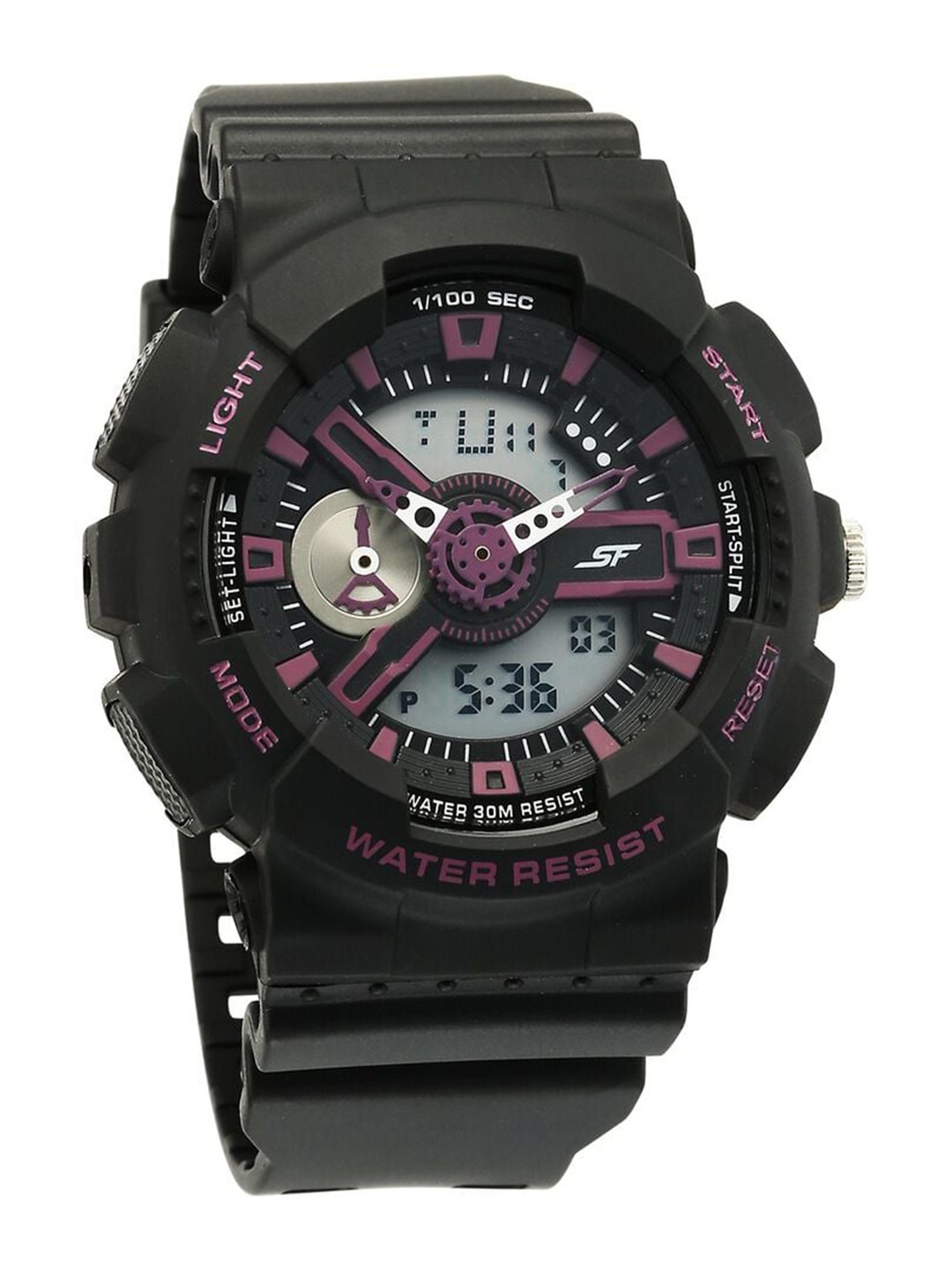 

Sonata Men Printed Dial & Straps Analogue and Digital Watch 77132PP06W, Black