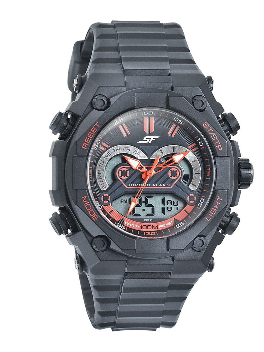 

Sonata Men Dial & Textured Straps Analogue and Digital Watch NP77030PP05, Black