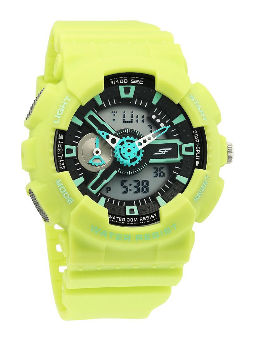 

Sonata Men Printed Dial & Textured Straps Analogue and Digital Watch 77132PP09W, Green