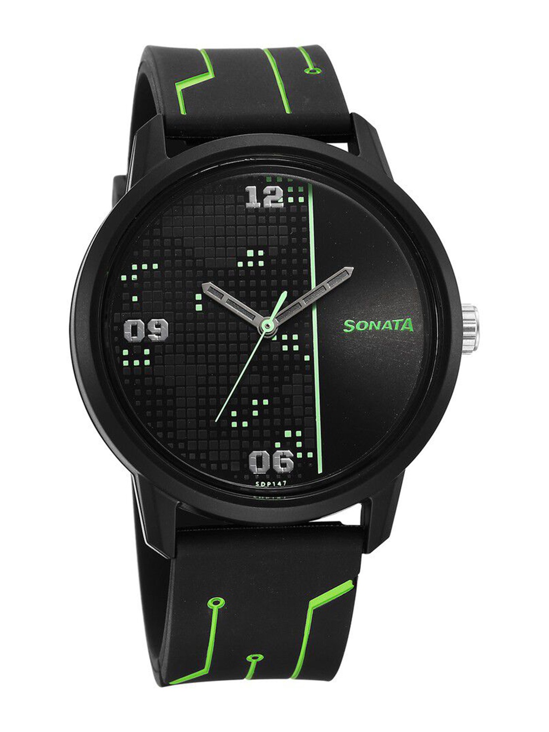 

Sonata Men Printed Dial Analogue Watch 77085PP21W, Black