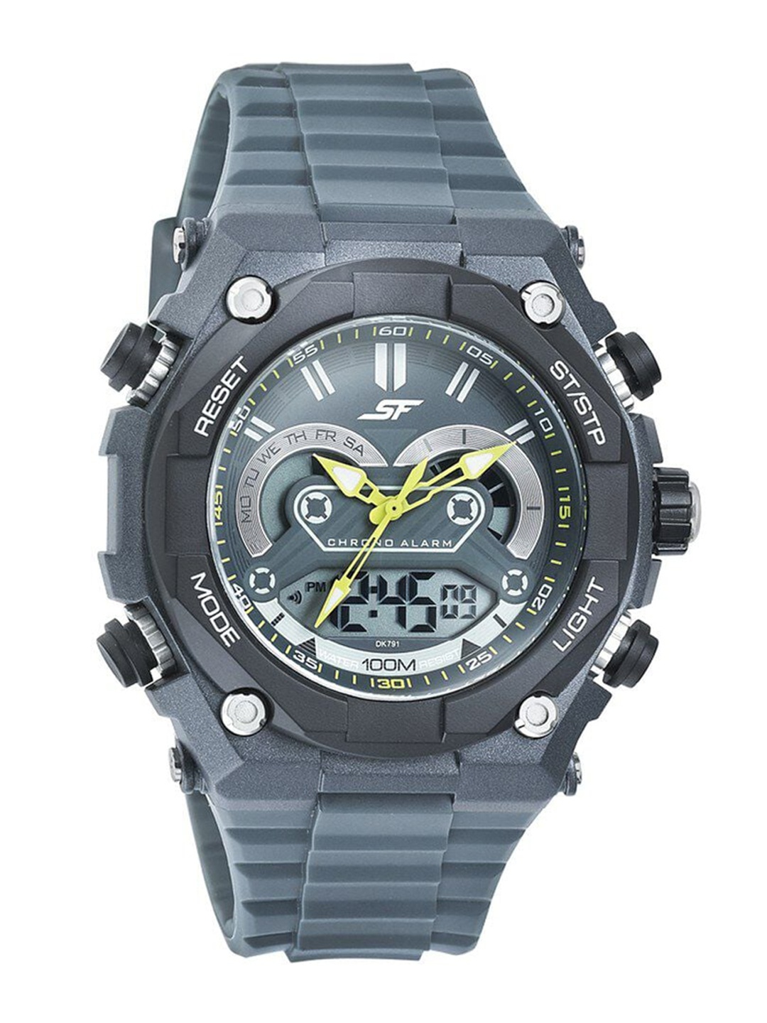 

Sonata Men Patterned Dial & Textured Straps Analogue and Digital Watch NP77030PP04, Grey