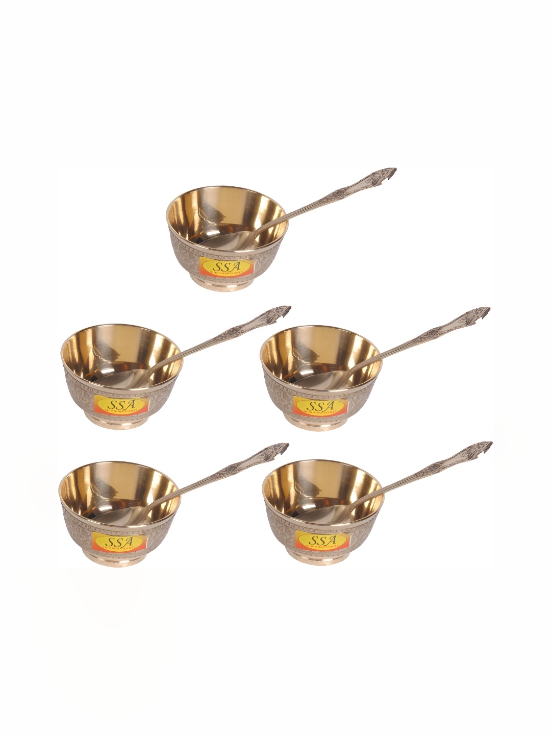 

Shivshakti Arts Yellow 10 Pieces Bowls With Spoons 150 ml