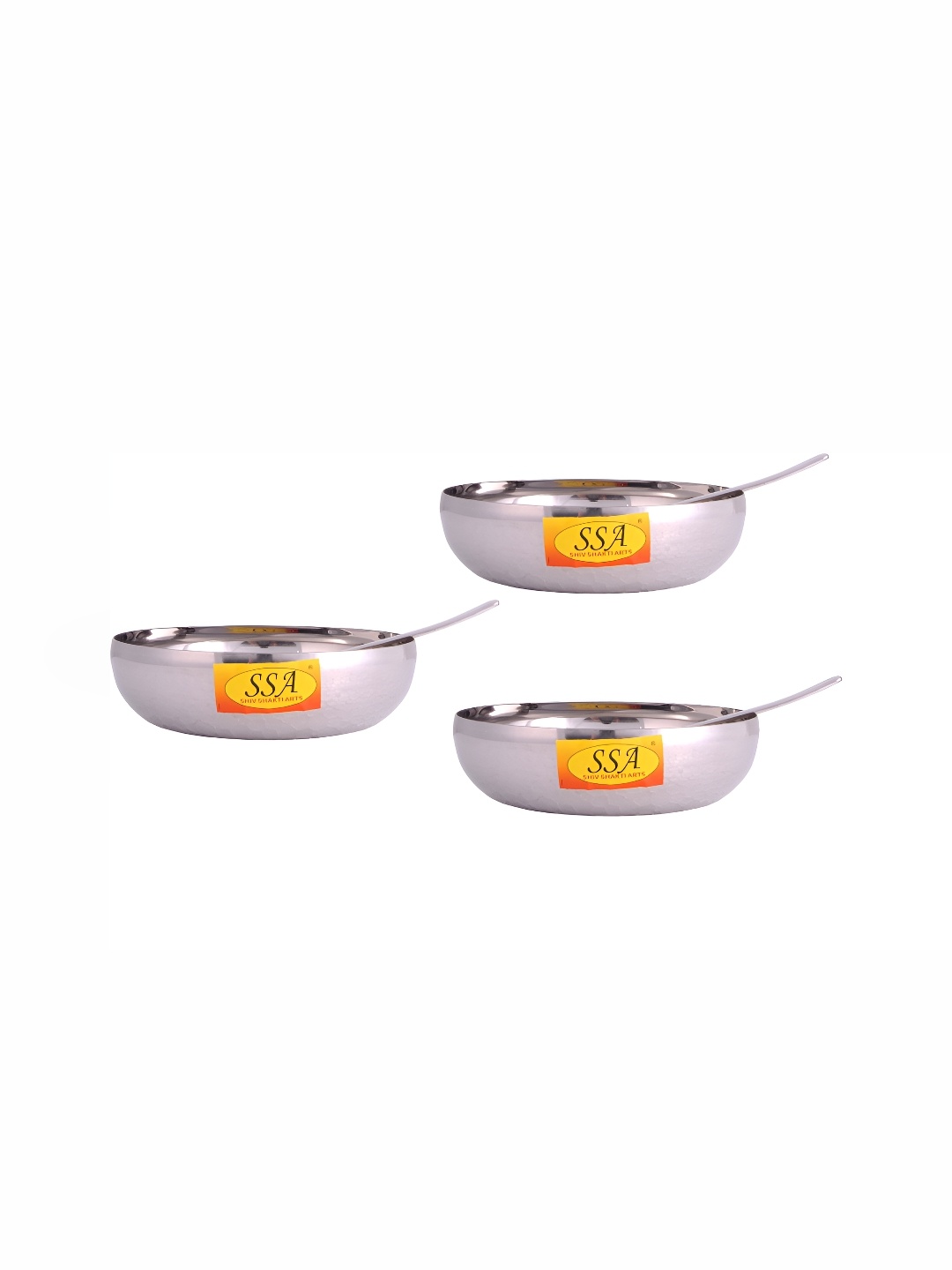 

Shivshakti Arts Silver-Toned 6 Pieces Bowls With Spoons 150 ml