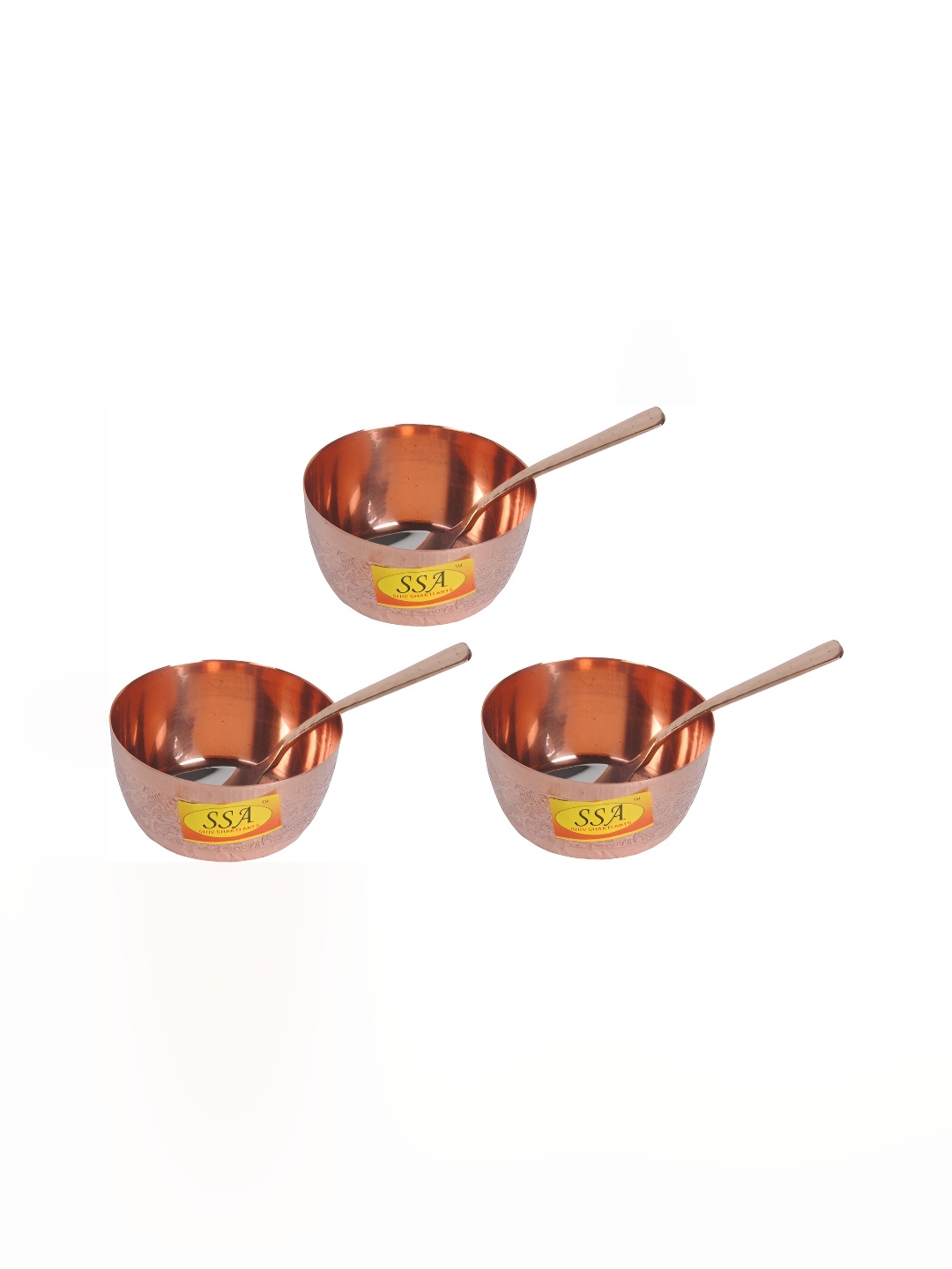 

Shivshakti Arts Brown 6Pcs Copper Bowls With Spoons