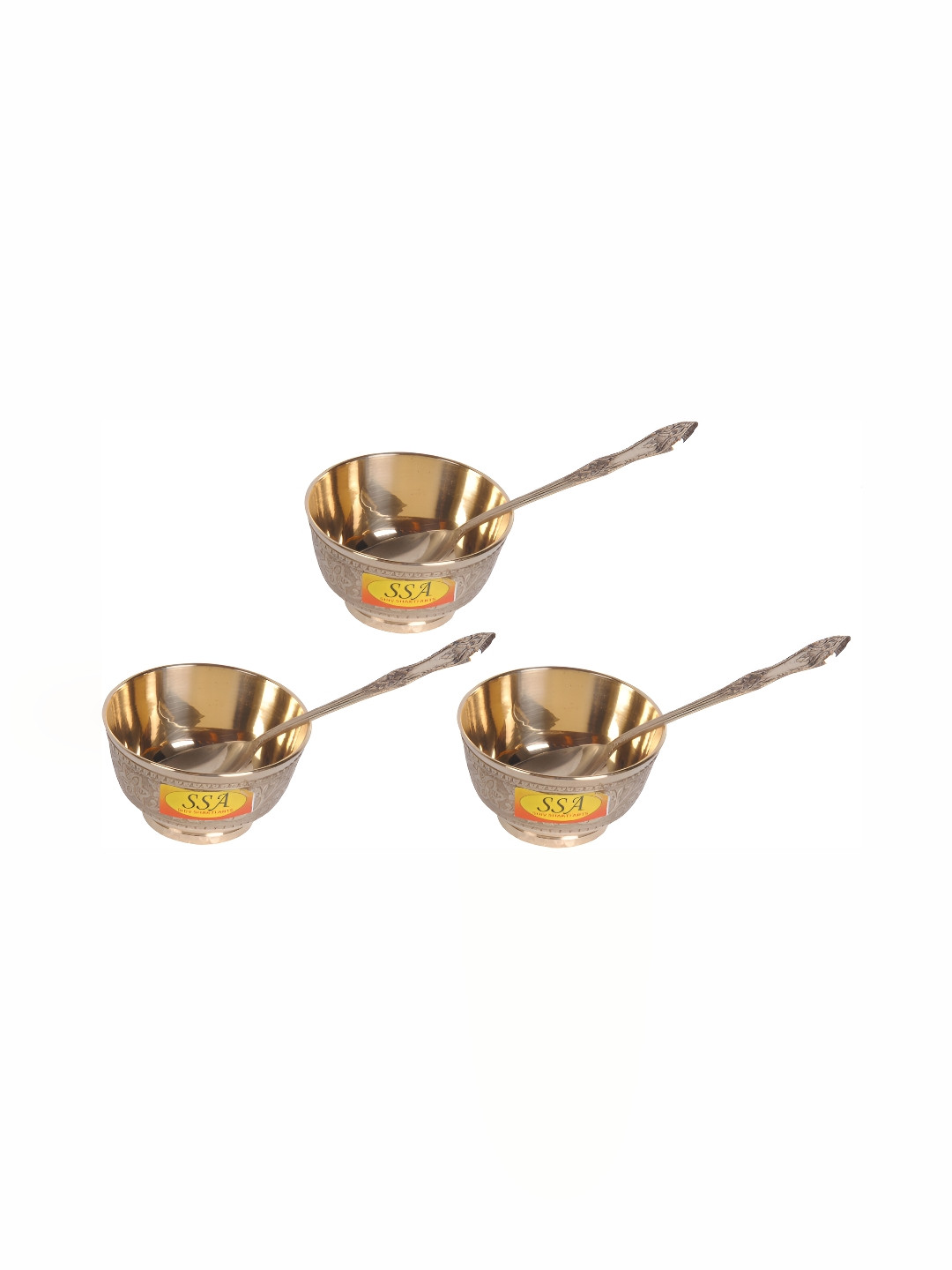 

Shivshakti Arts Yellow6 Pieces Bowls With Spoons 150 ml, Yellow
