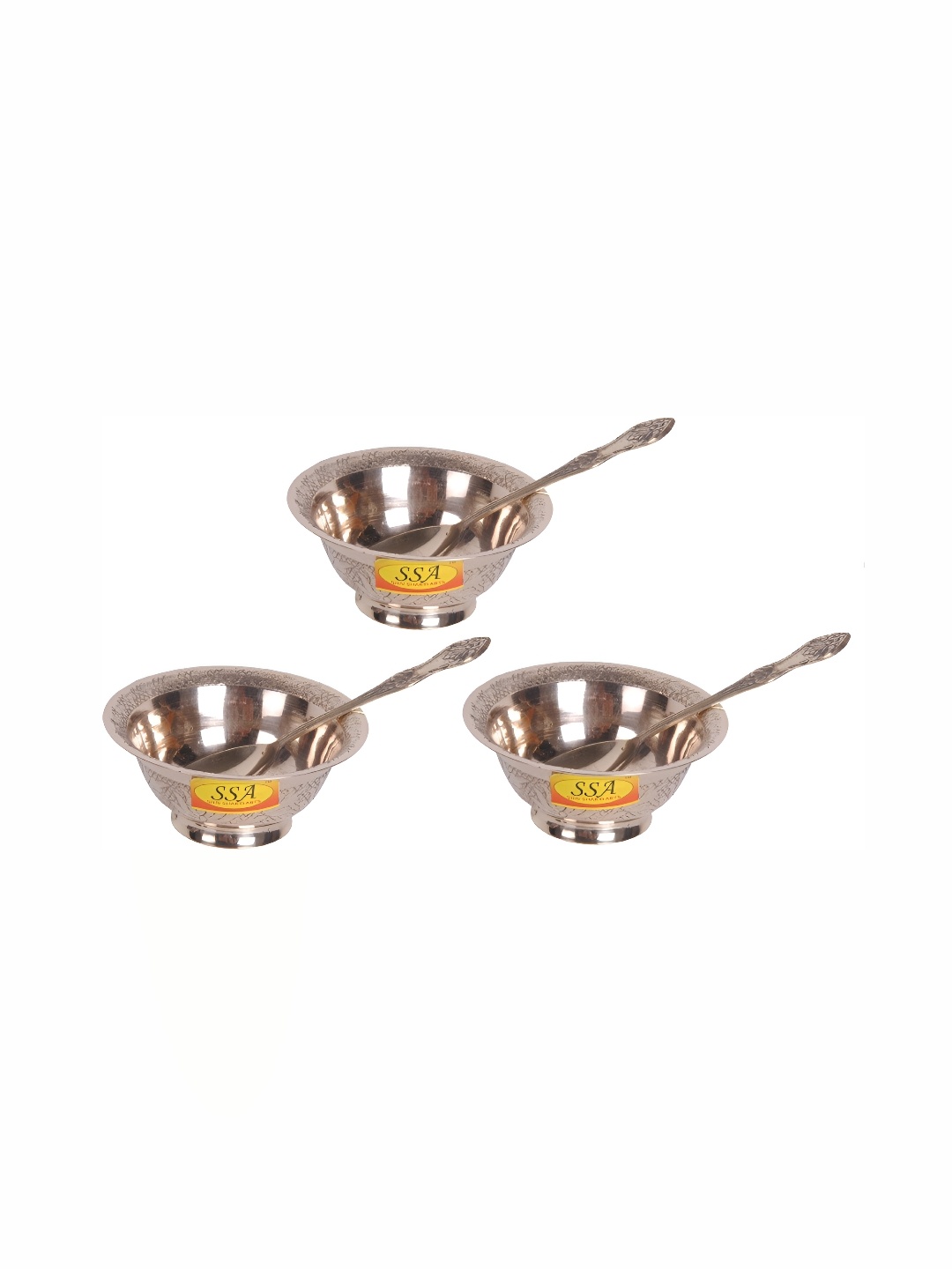 

Shivshakti Arts Copper-Toned 6 Pieces Stainless Steel Bowl With Spoon