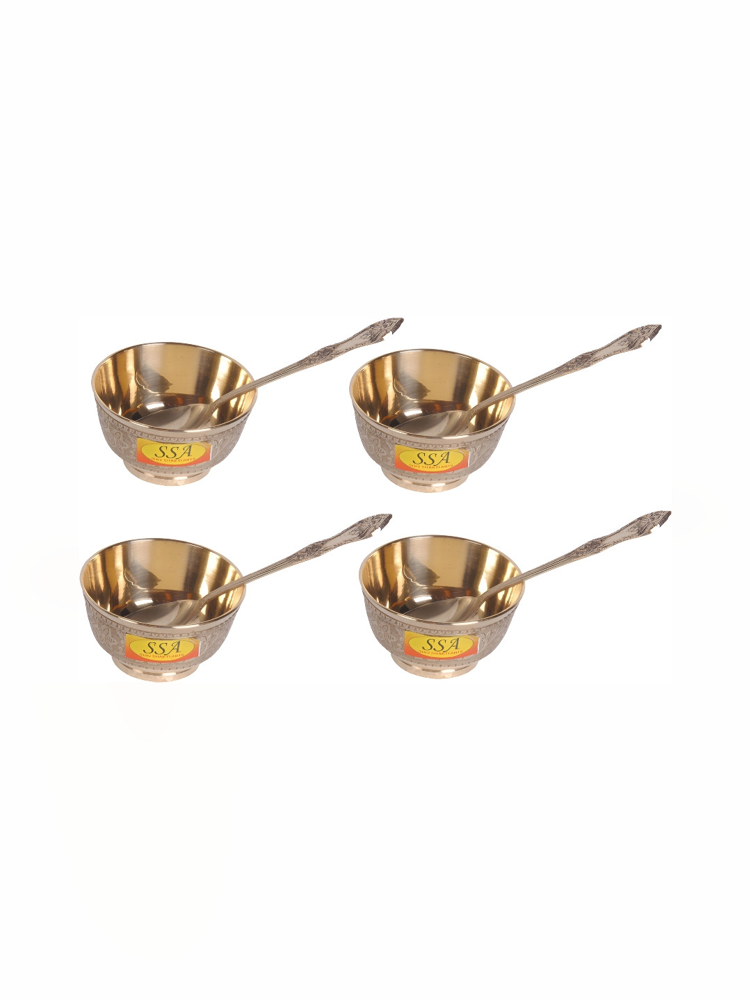 

Shivshakti Arts Yellow 8 Pieces Brass Dinner Set