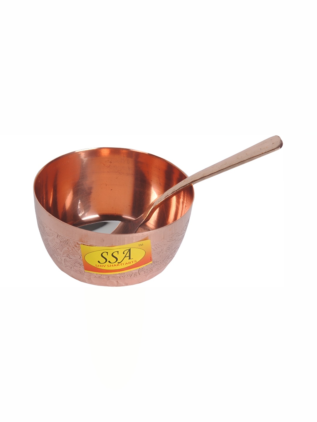 Shivshakti Arts Brown 2 Pieces Glossy Bowls With Spoons 150 ml
