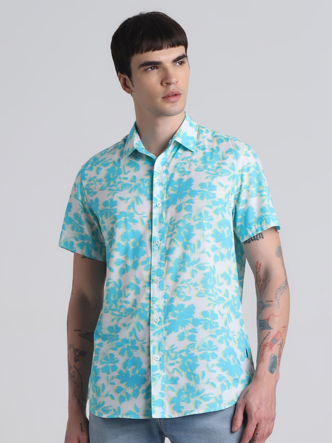 

Jack & Jones Floral Printed Casual Shirt, Blue