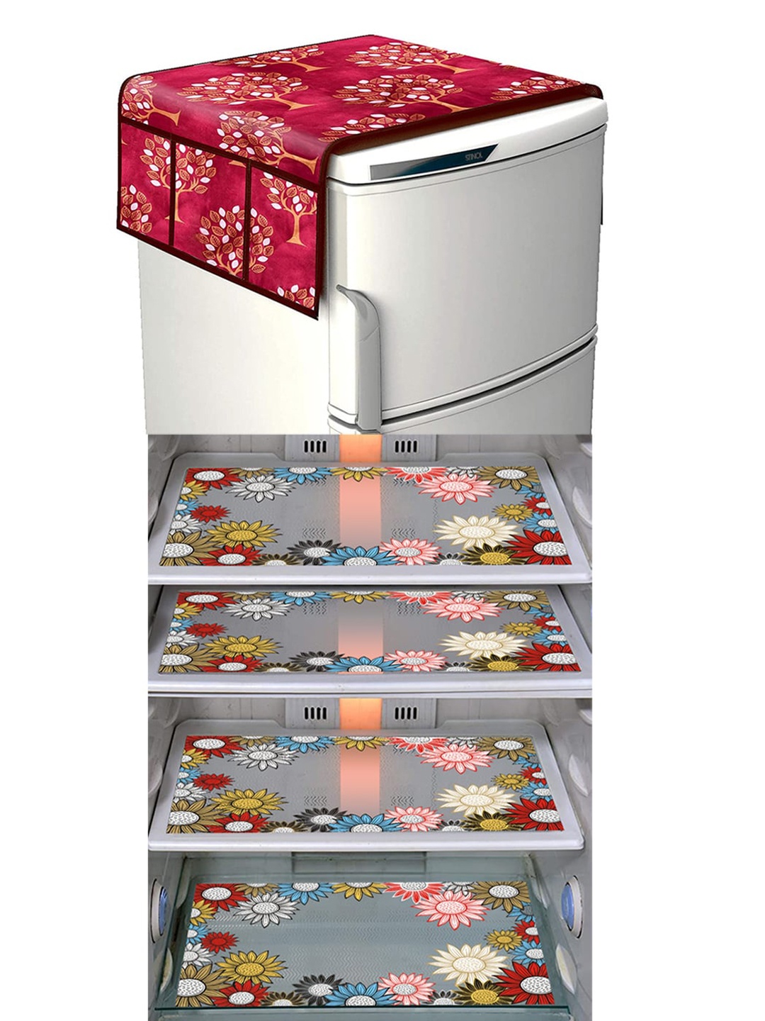 

Dakshya Industries Red & Blue 5 Pieces Printed Refrigerator Covers