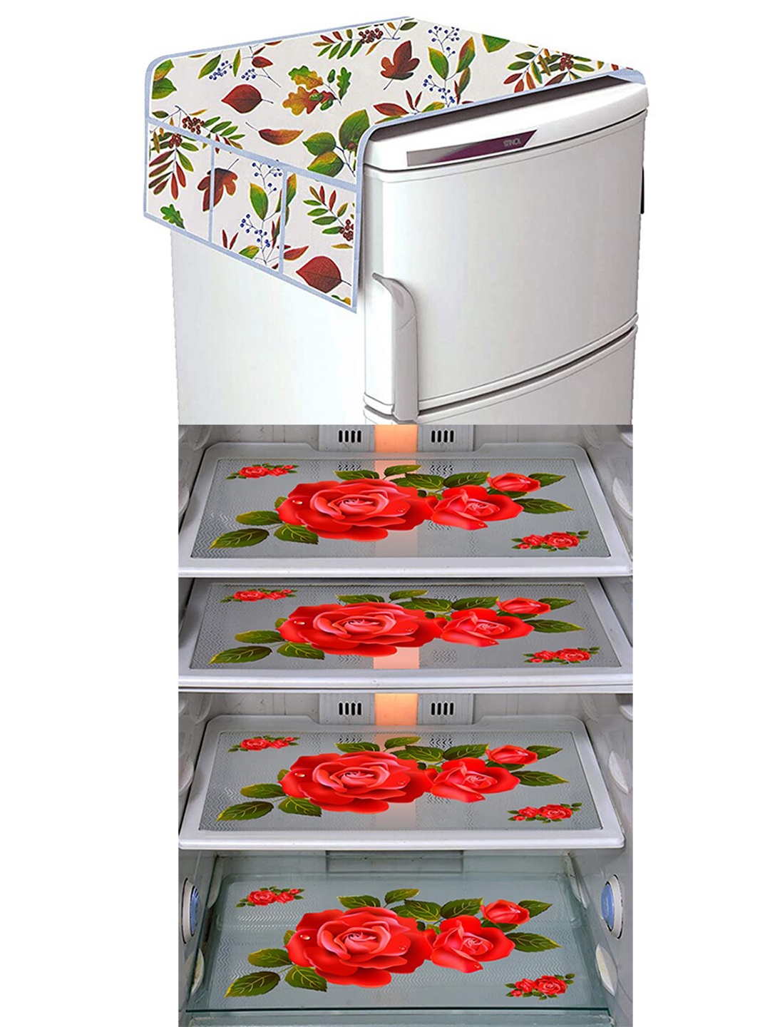 

Dakshya Industries Red & Green 5 Pieces Printed Refrigerator Covers