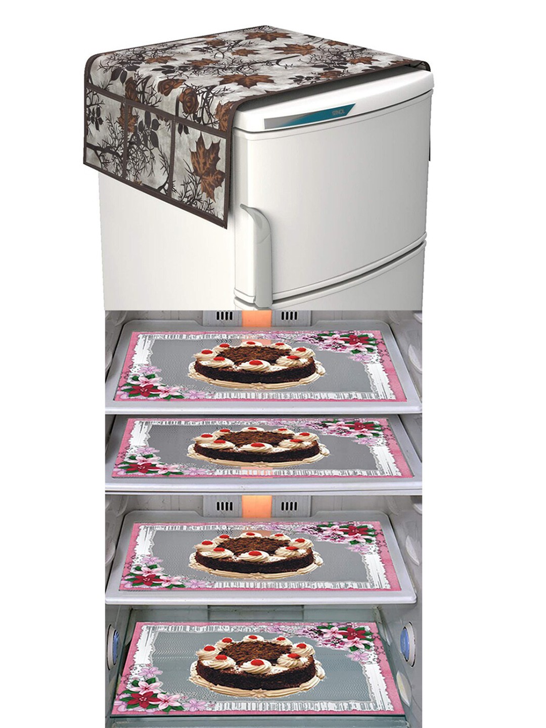 

Dakshya Industries Brown & Pink 5Pcs Printed Appliance covers