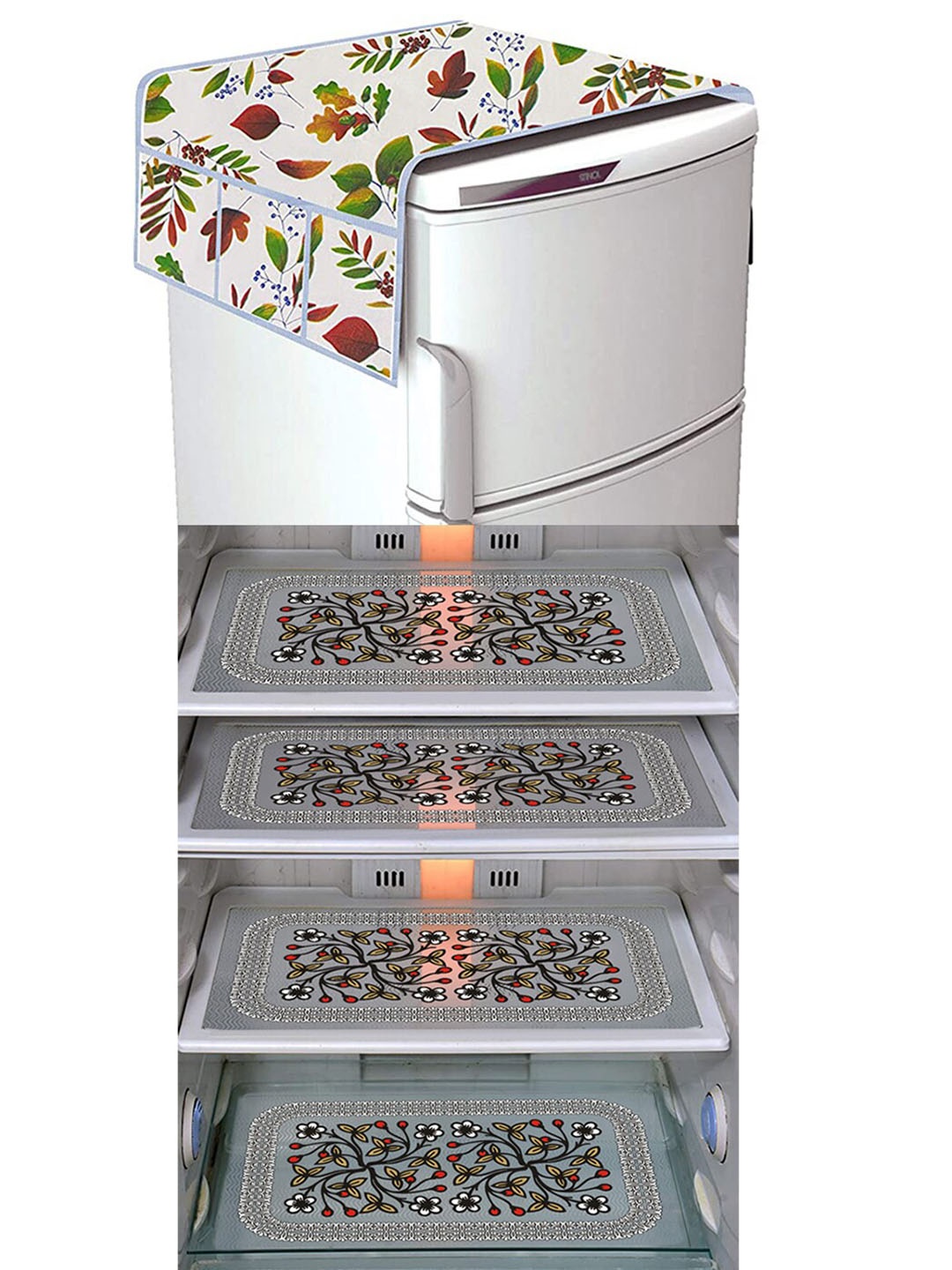 

Dakshya Industries Black & Green 5 Pieces Printed Refrigerator Covers