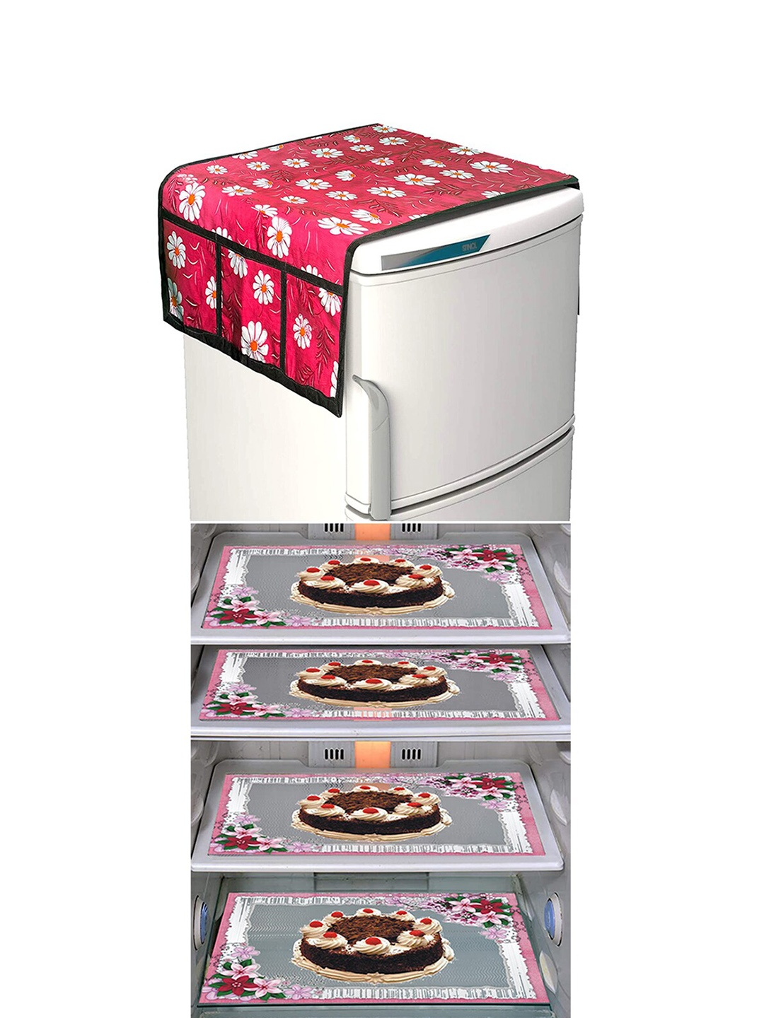 

Dakshya Industries Red & Brown 5 Pieces Printed Fridge Covers & Mat