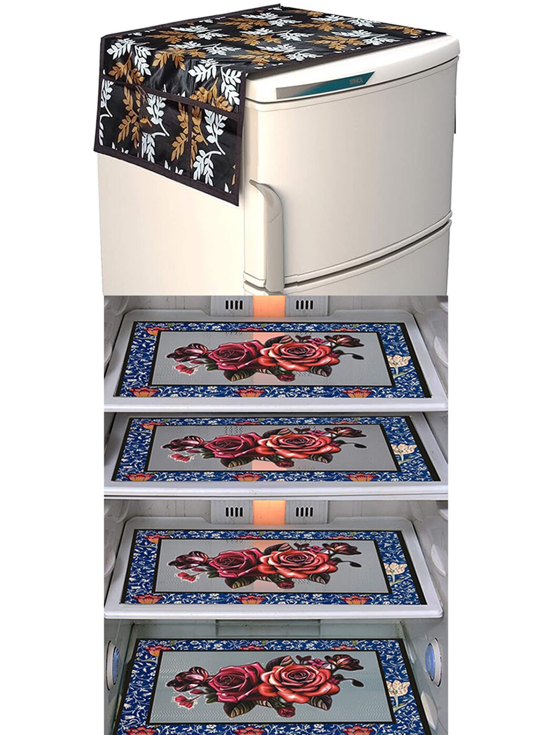 

Dakshya Industries Brown & Black 5 Pieces Printed Refrigerator Covers