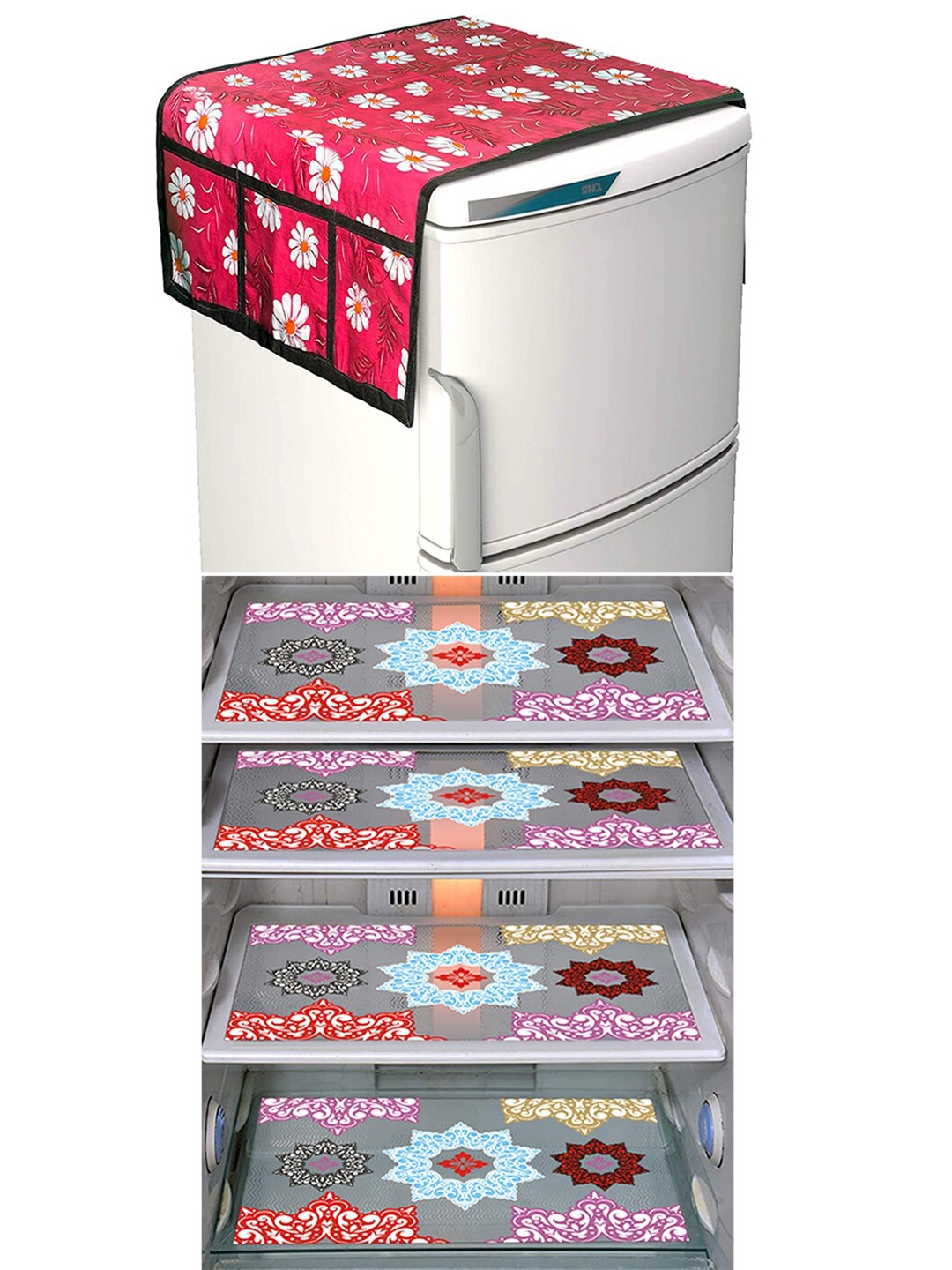 

Dakshya Industries 5 Pieces Purple & Black Printed Refrigerator Covers