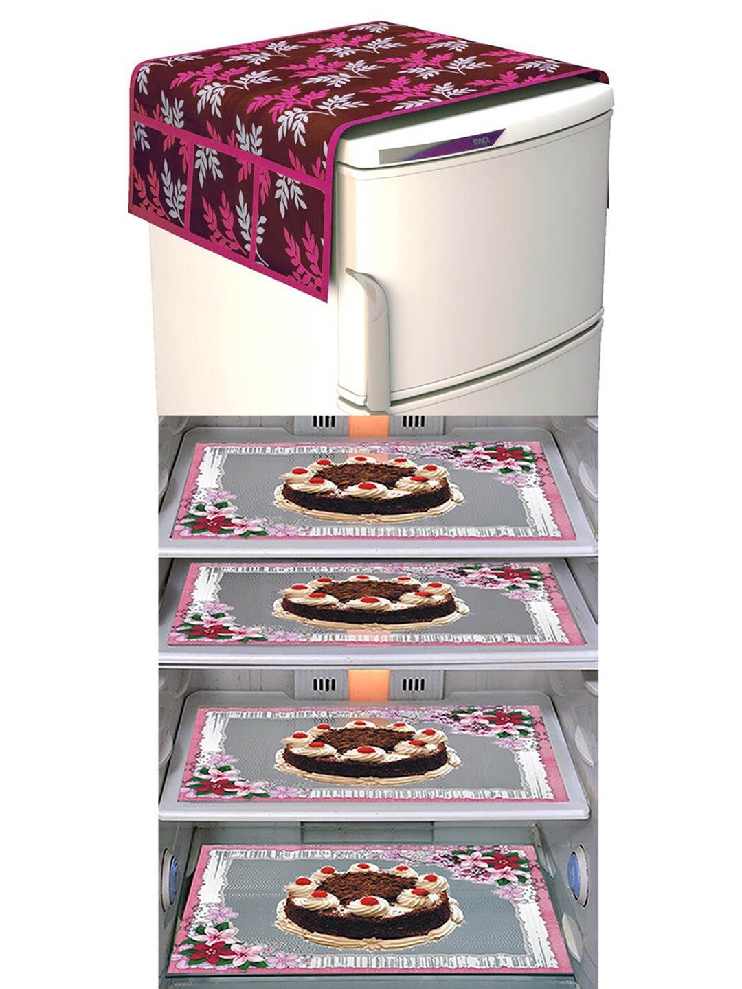 

Dakshya Industries 5 Pieces Purple & Brown Printed Refrigerator Covers