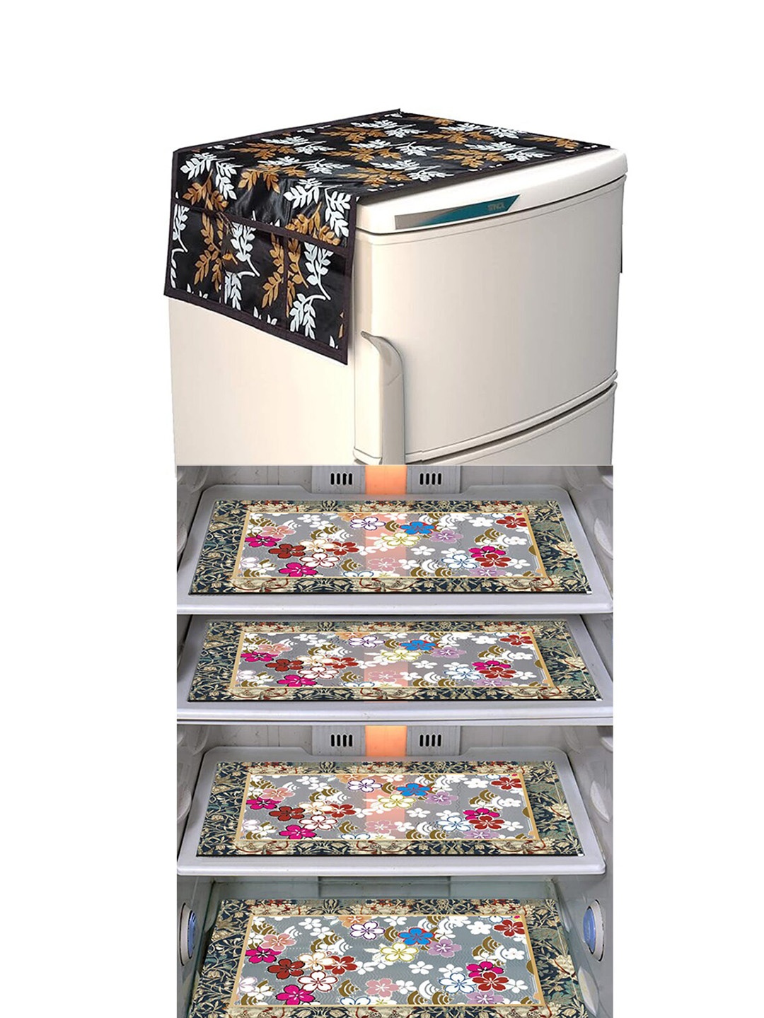 

Dakshya Industries Brown & White 5 Pieces Printed Refrigerator Covers