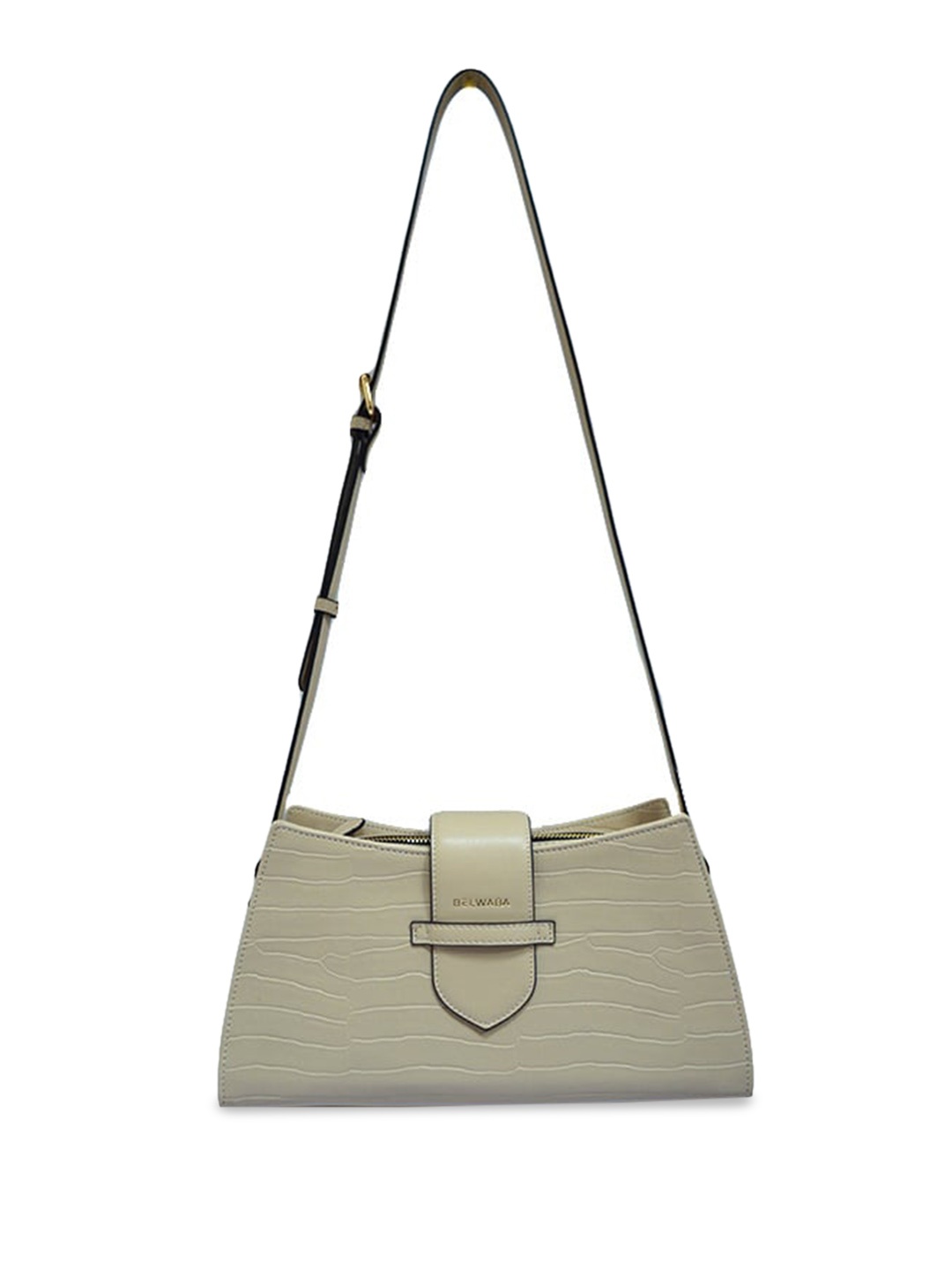 

Belwaba Textured Structured Sling Bag, Beige