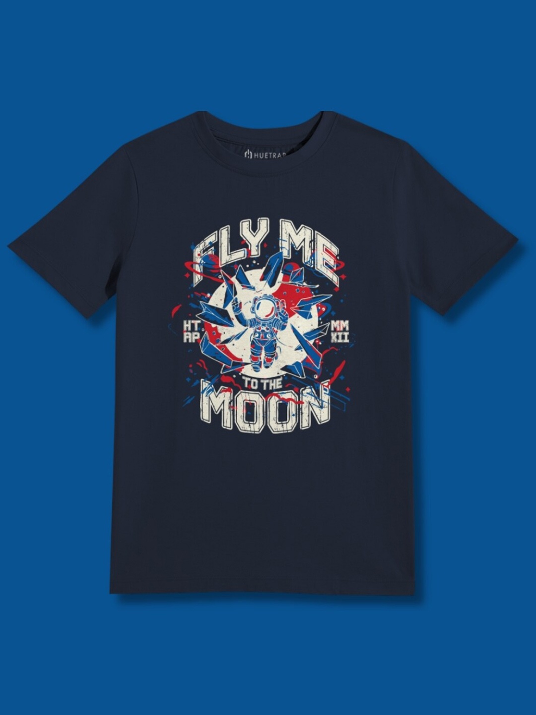 

Huetrap Boys Graphic Printed Pure Cotton T-shirt, Navy blue