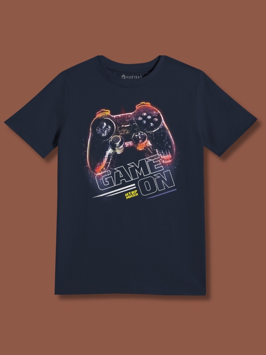

Huetrap Boys Graphic Printed Pure Cotton T-shirt, Navy blue
