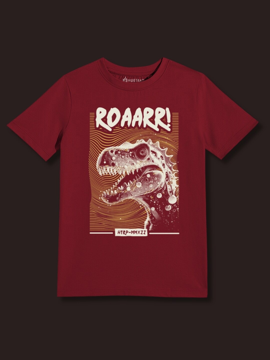 Huetrap Boys Graphic Printed Pure Cotton T-shirt, Maroon