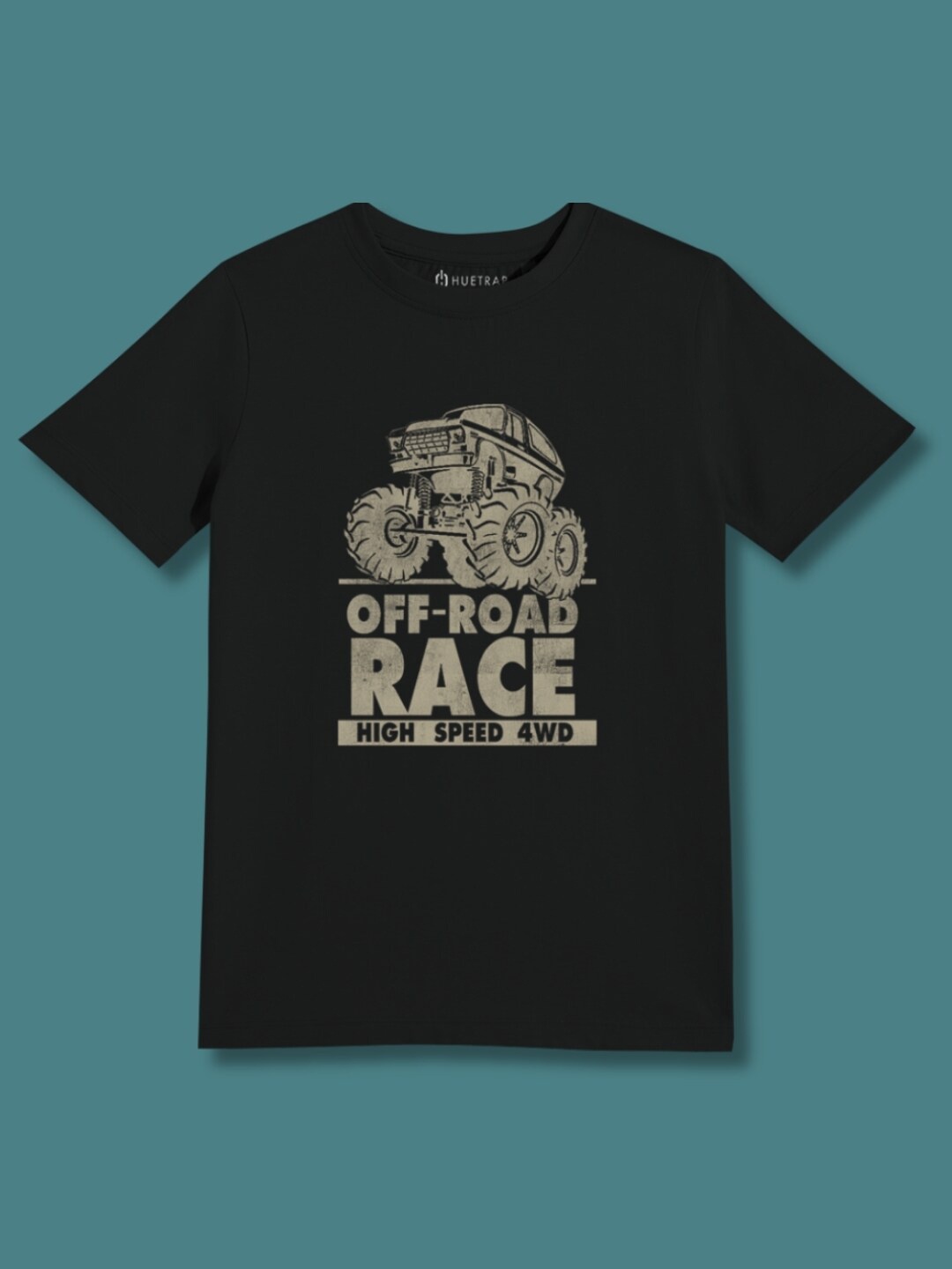 

Huetrap Boys Graphic Printed Pure Cotton T-shirt, Black