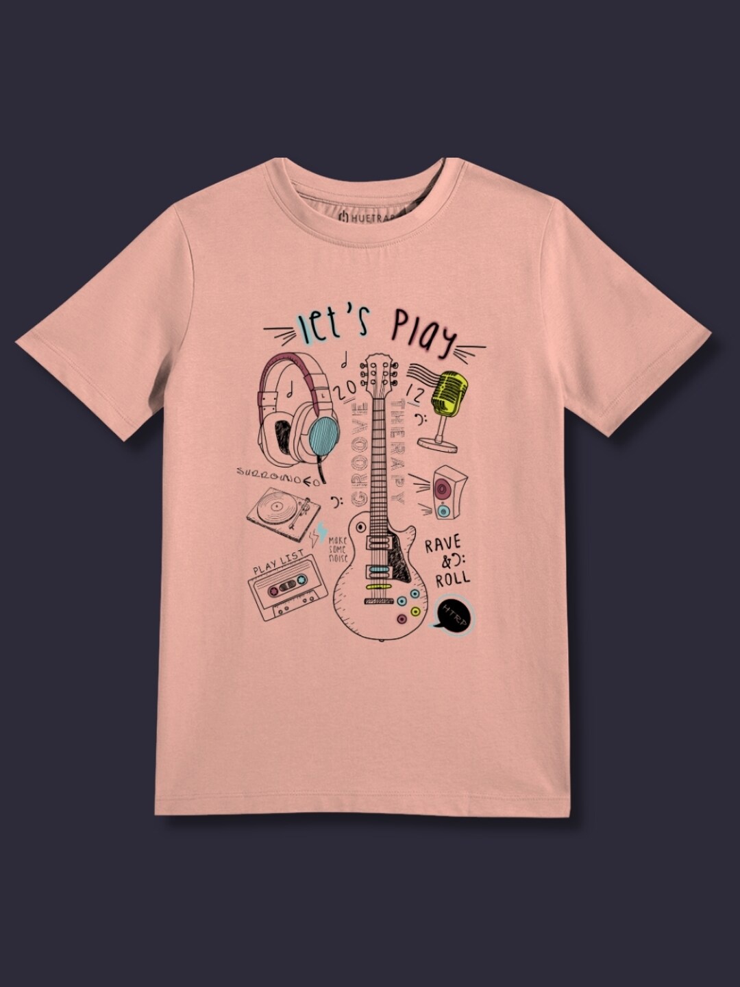 

Huetrap Boys Graphic Printed Pure Cotton T-shirt, Coral
