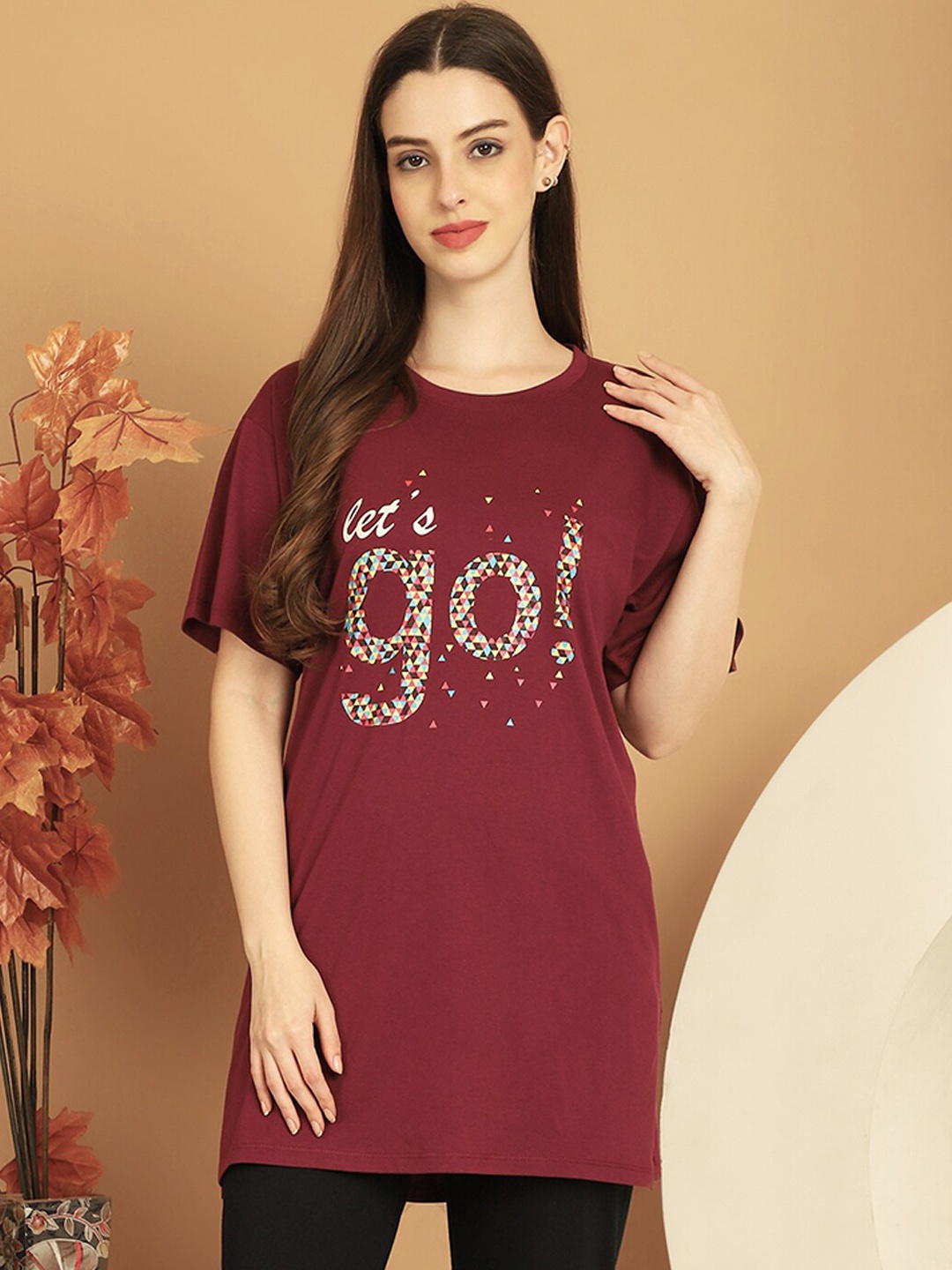 

Kanvin Red Printed Lounge T-shirt