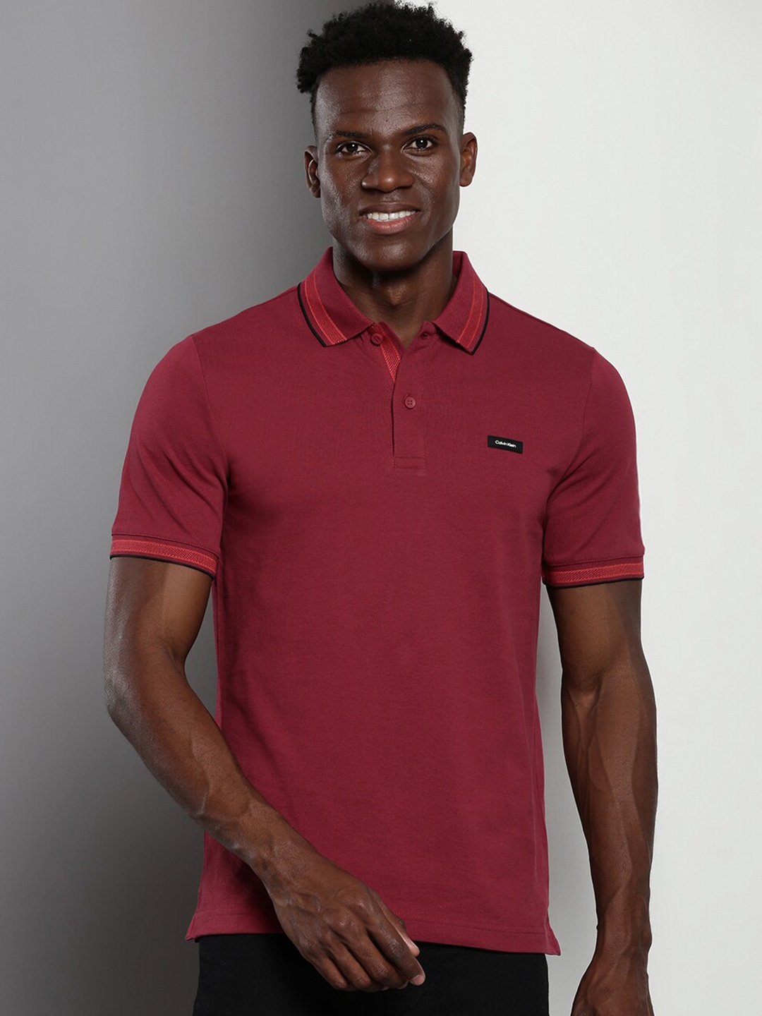 

Calvin Klein Polo Collar Slim Fit T-shirt, Maroon