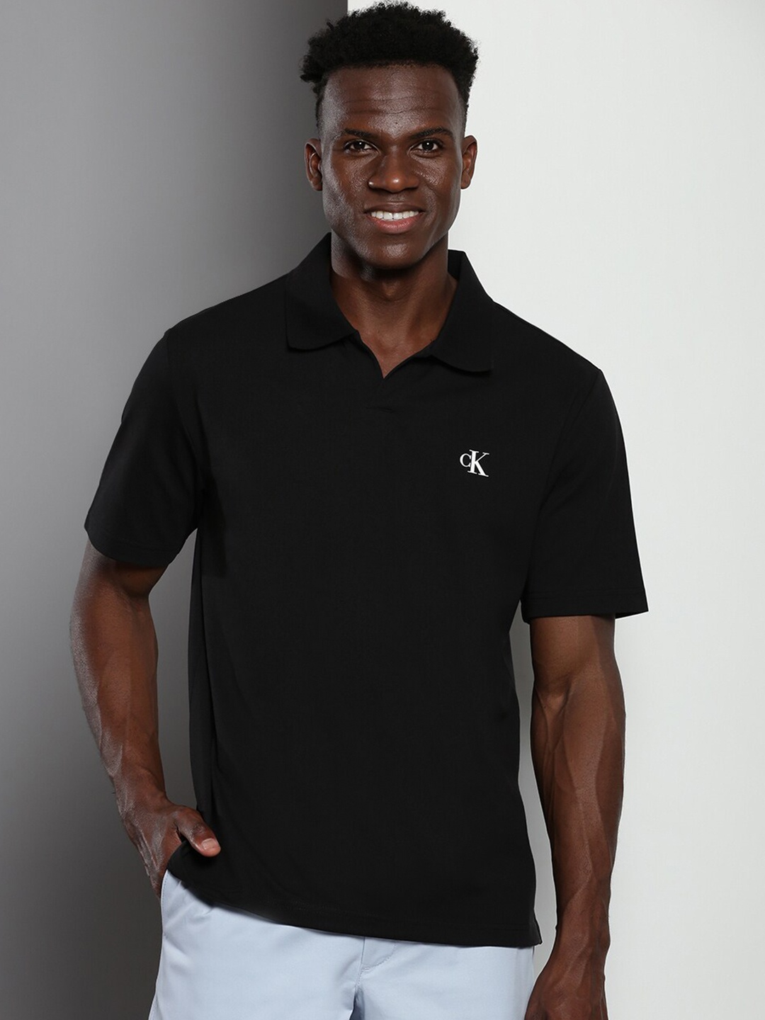 

Calvin Klein Polo Collar Relaxed Fit T-shirt, Black