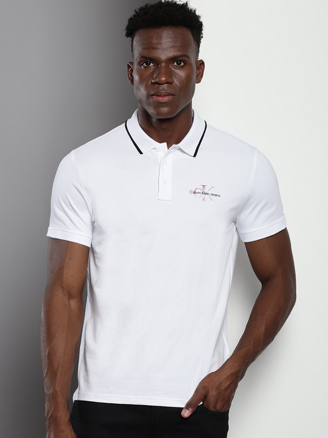 

Calvin Klein Polo Collar Short Sleeves T-shirt, White