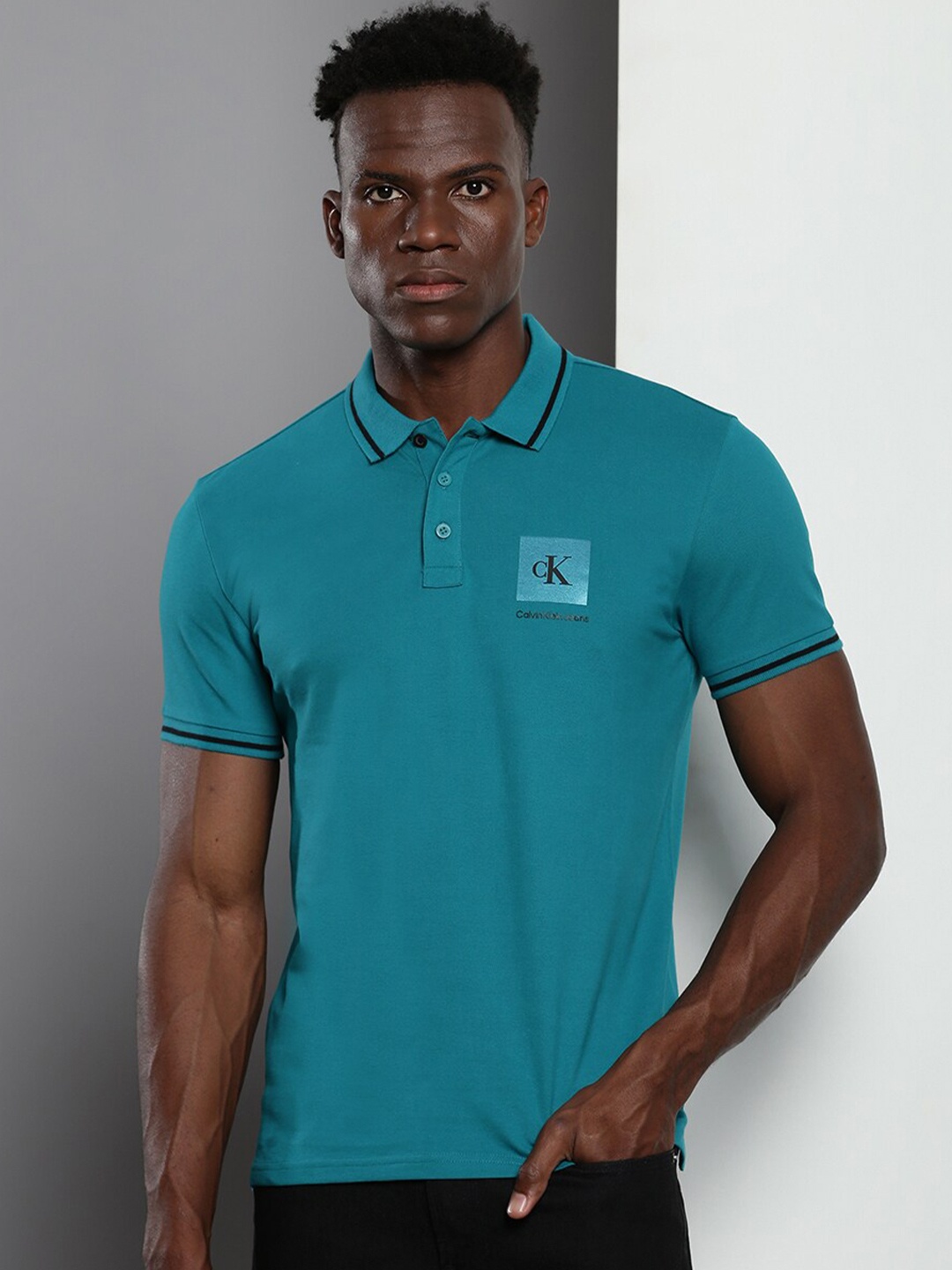 

Calvin Klein Polo Collar Slim Fit T-shirt, Teal