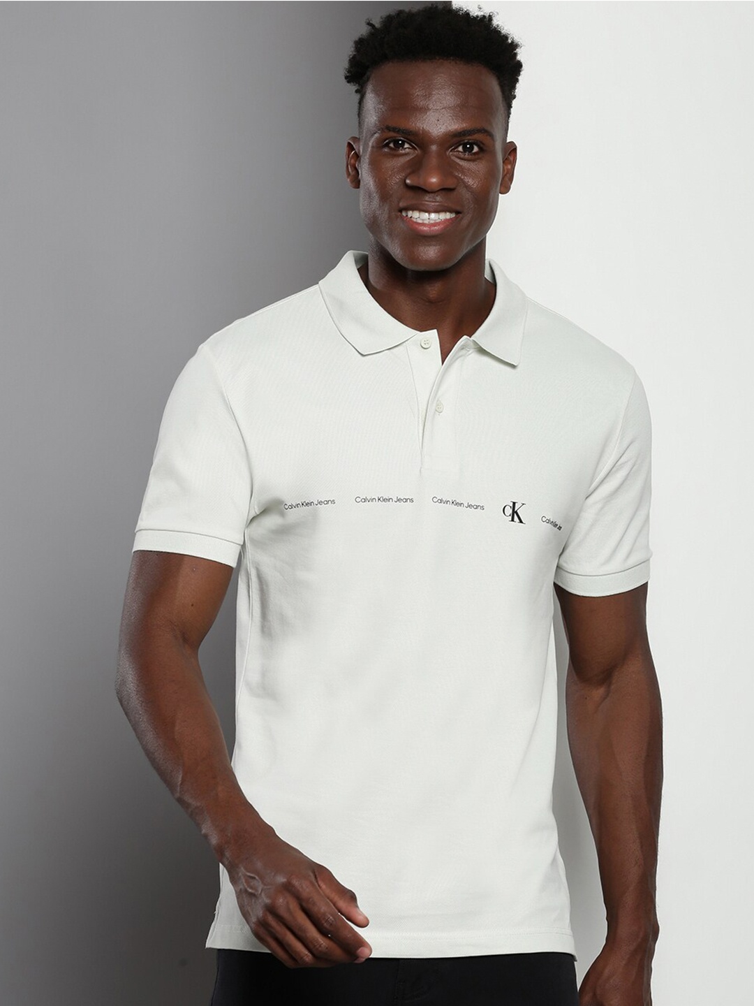 

Calvin Klein Polo Collar T-shirt, Beige