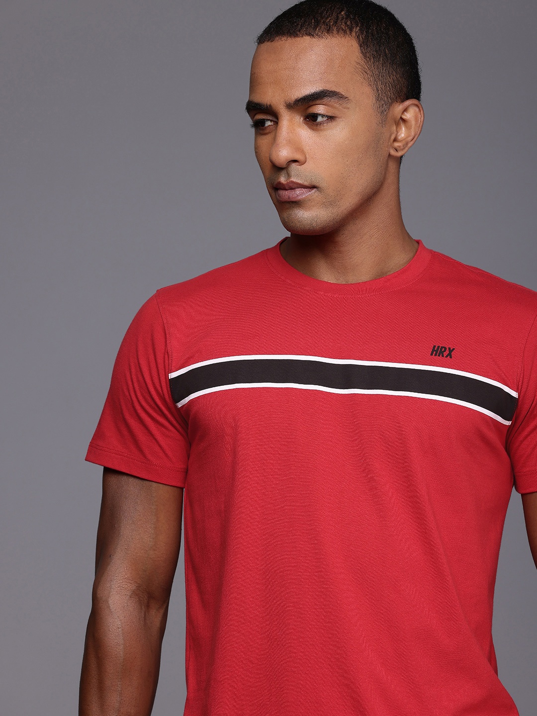 

HRX by Hrithik Roshan Lifestyle Striped T-shirt, Red
