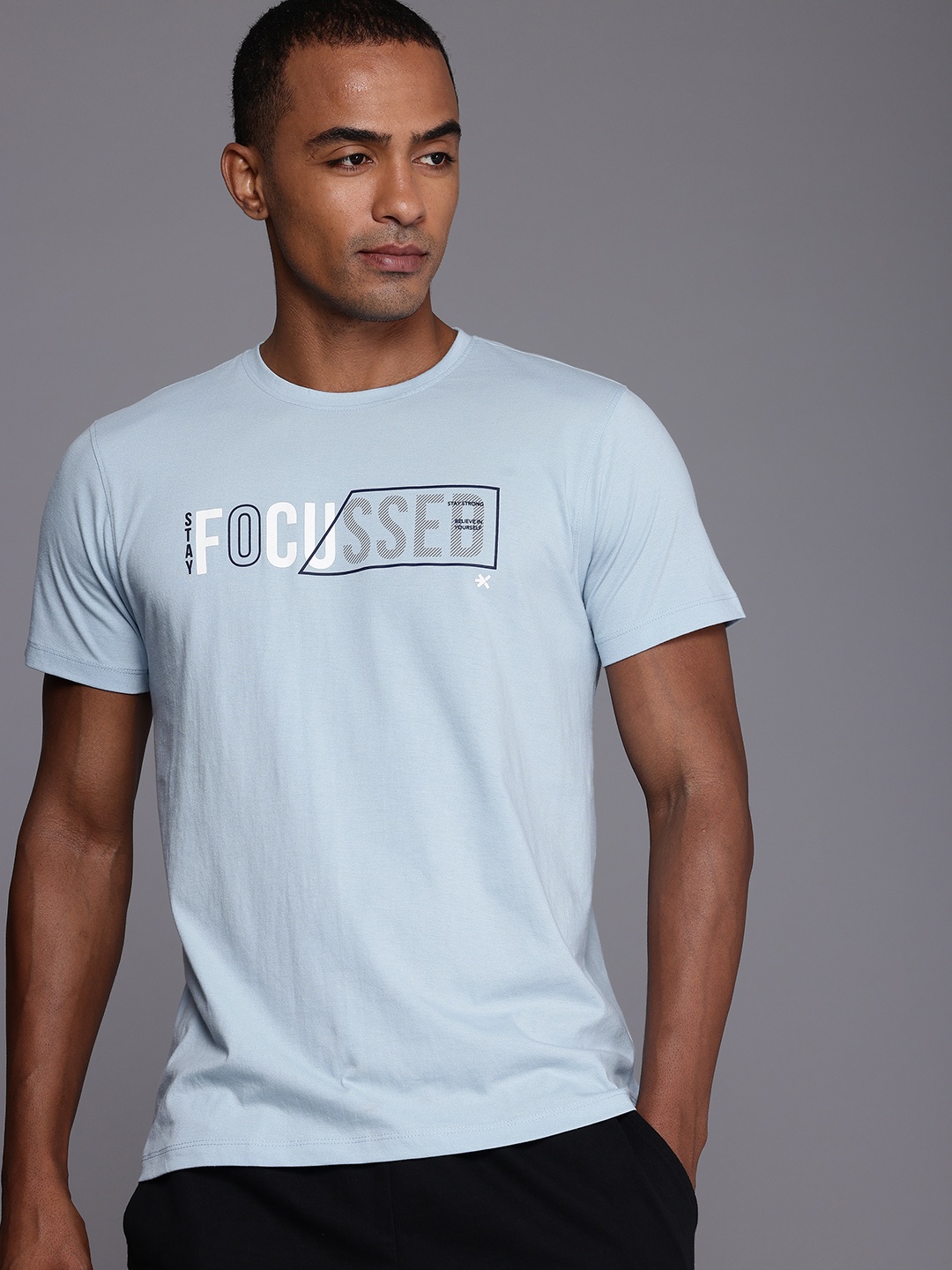 

HRX by Hrithik Roshan Men Typography Printed T-shirt, Blue
