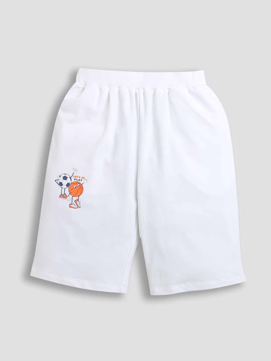

ZIP ZAP ZOOP Boys Mid Rise Pure Cotton Shorts, White