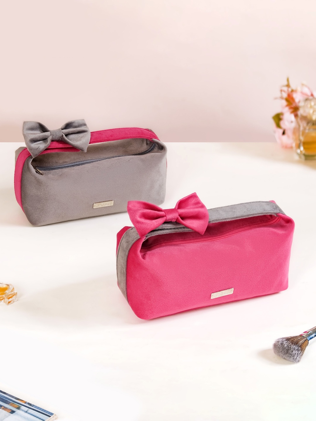 

Nestasia Set of 2 Compact Pouch Travel Accessory, Magenta
