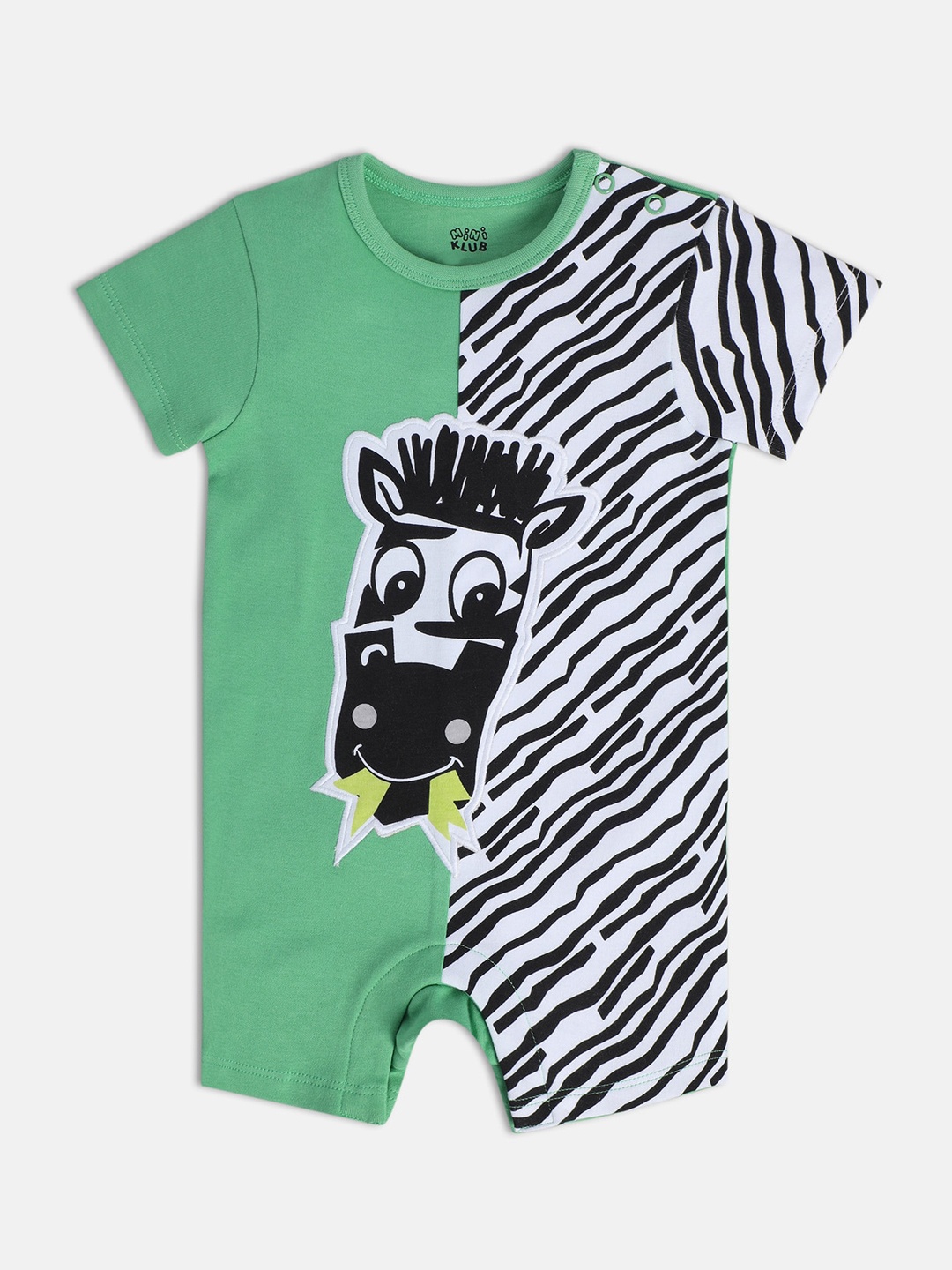 

MINI KLUB Infant Boys Printed Pure Cotton Rompers, Green